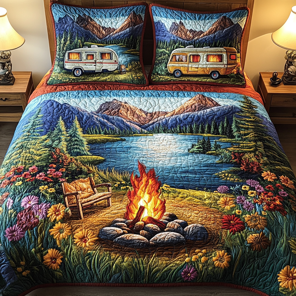 Fireside Rest 3-Piece Quilted Bedding Set NCU0VL2102