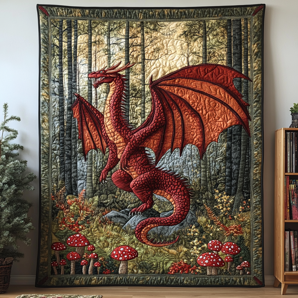 Firestorm Dragon Quilted Blanket NCU0DV5118