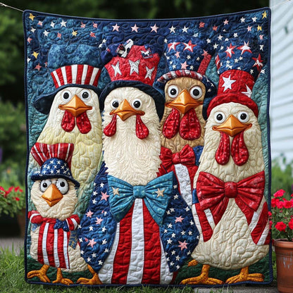 Firework Hen Family Quilted Blanket NCU0NT8154