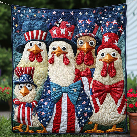 Firework Hen Family Quilted Blanket NCU0NT8154