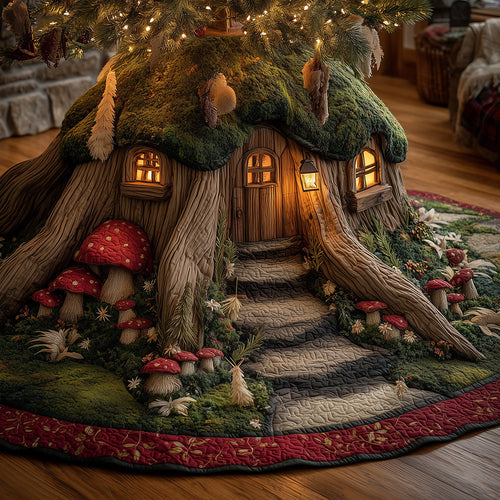 Firfolk Cozy Home Christmas Quilted Tree Skirt NCU0TH3838