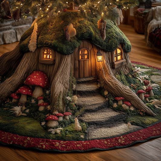 Firfolk Cozy Home Christmas Quilted Tree Skirt NCU0TH3838