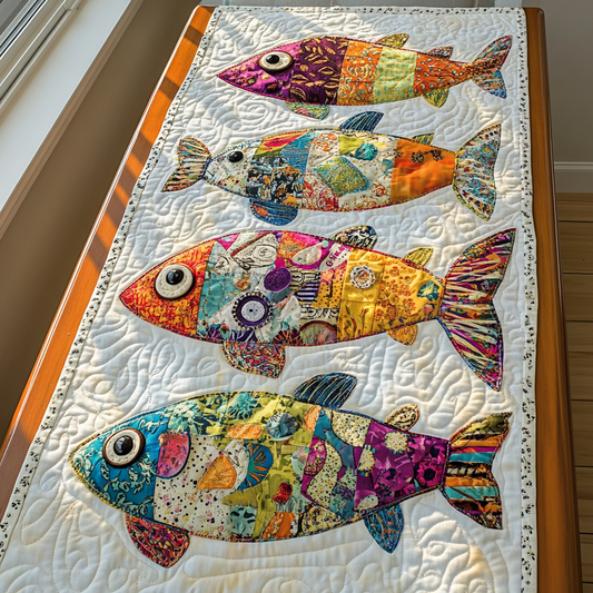 Fish Life Quilted Table Runner NCU0DK7734