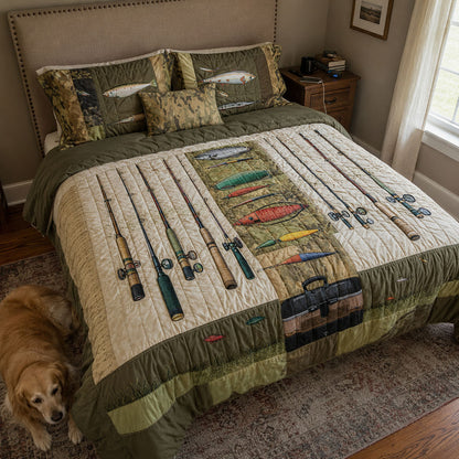 Fishing Adventure 3-Piece Quilted Bedding Set NCU0PT6019