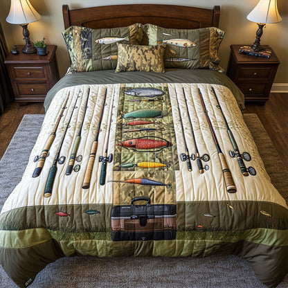 Fishing 3-Piece Quilted Bedding Set NCU0VT150
