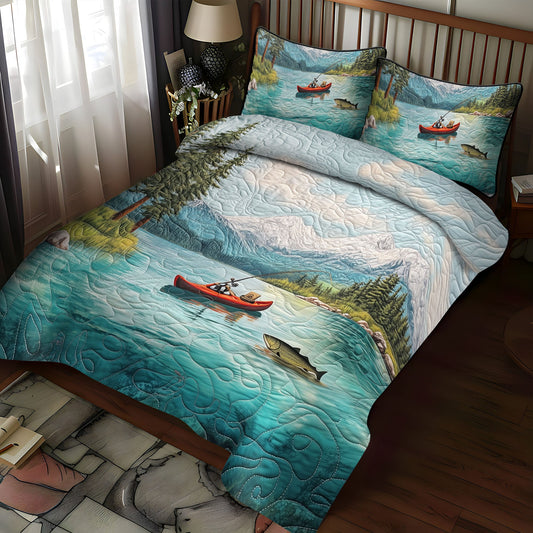 Fishing Bliss 3-Piece Quilted Bedding Set NCU0PT6488