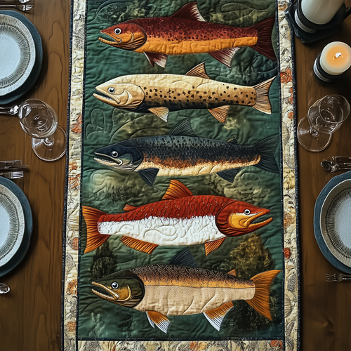 Fishing Collection Quilted Table Runner NCU0DV3959