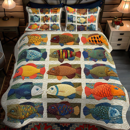 Fishing Daydreams 3-Piece Quilted Bedding Set NCU0PT6948