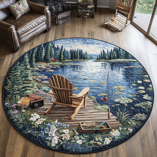 Fishing Escape Quilted Round Mat NCU0PT6934