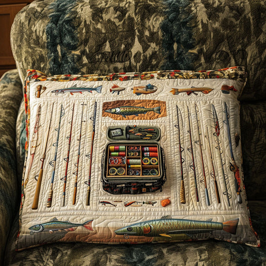 Fishing Expedition Quilted Bedding Pillow Case NCU0PT6337