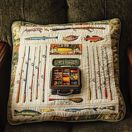 Fishing Expedition Quilted Pillow Case NCU0PT6341