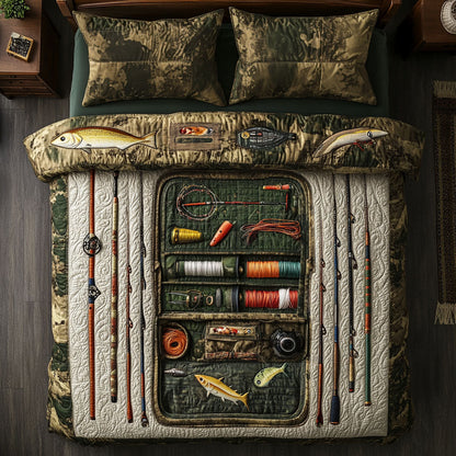 Fishing Legacy 3-Piece Quilted Bedding Set NCU0PT6021