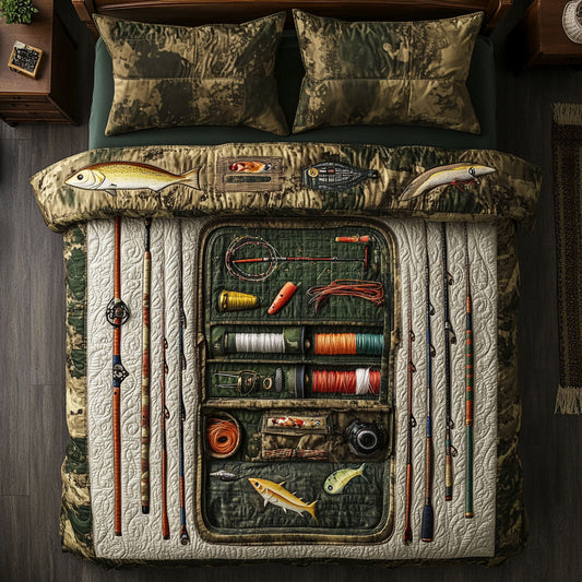 Fishing Legacy 3-Piece Quilted Bedding Set NCU0PT6021