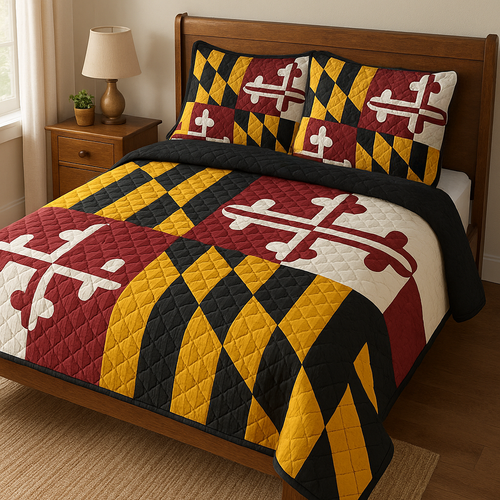 Flag Pride 3-Piece Quilted Bedding Set NCU0DV5060