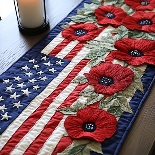 Flag Bloom Quilted Table Runner NCU0VH4804