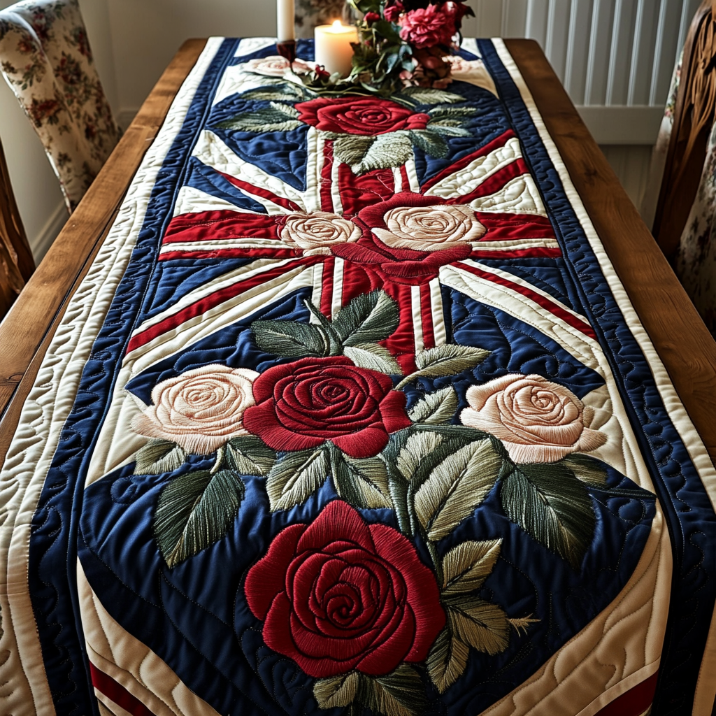 Flag Blossoms Quilted Table Runner NCU0VH4773