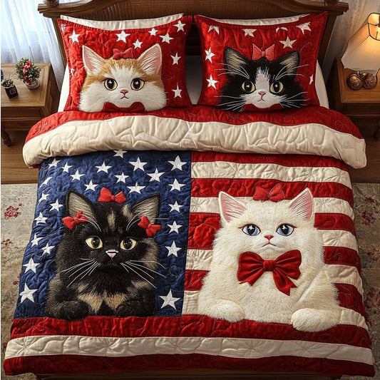 Flag Furballs 3-Piece Quilted Bedding Set NCU0NT8162