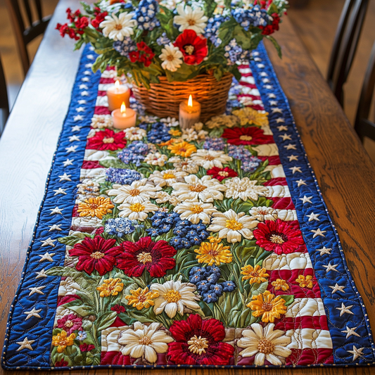 Flag Garden Quilted Table Runner NCU0VH5922
