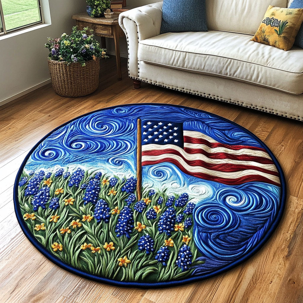 Flag of Freedom Quilted Round Mat NCU0NT5617
