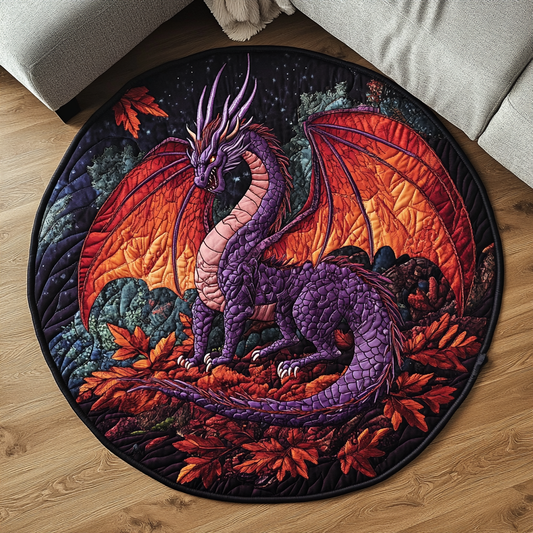 Flame Breath Orb Quilted Round Mat NCU0DK1023