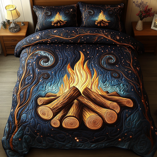 Flame Dance 3-Piece Quilted Bedding Set NCU0DK4572