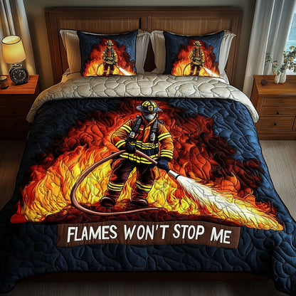 Flame Fighter 3-Piece Quilted Bedding Set NCU0NT2955