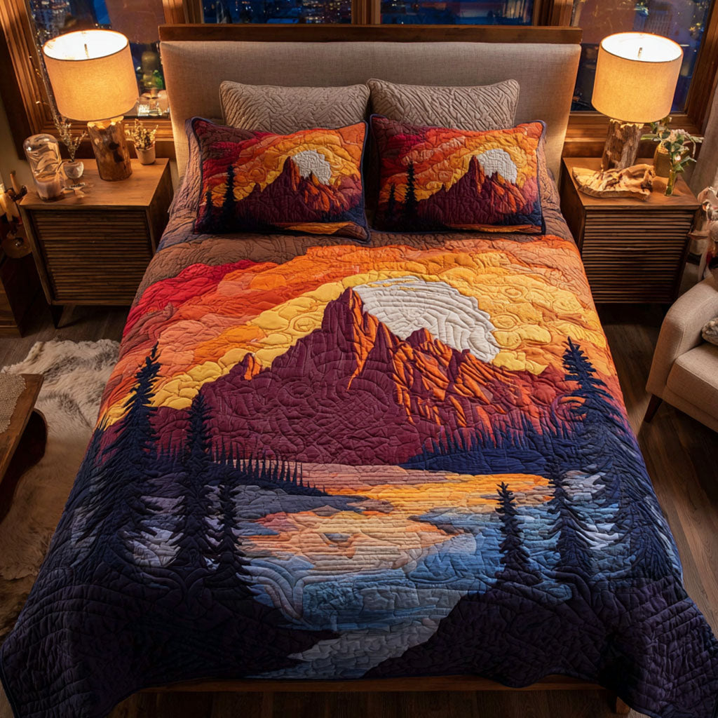 Flame Mountain 3-Piece Quilted Bedding Set NCU0TV552