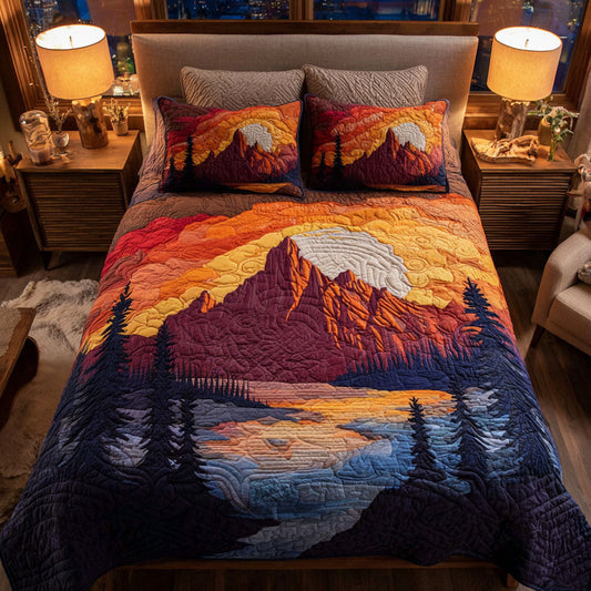 Flame Mountain 3-Piece Quilted Bedding Set NCU0TV552