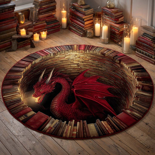Flame of Knowledge Round Carpet NCU0XD1349