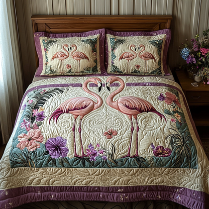Flamingo 3-Piece Quilted Bedding Set NCU0VT166