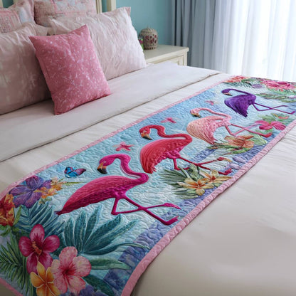 Flamingo Bloom Quilted Bed Runner NCU0PT8492