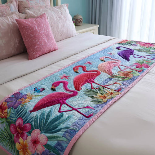 Flamingo Bloom Quilted Bed Runner NCU0PT8492