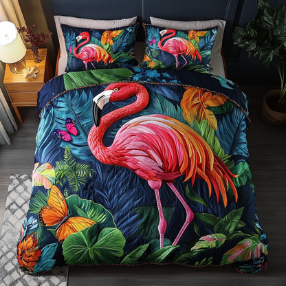 Flamingo Breeze 3-Piece Quilted Bedding Set NCU0DK6738