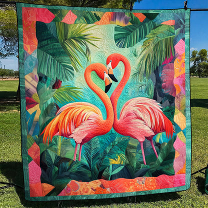 Flamingo Charm Quilted Blanket NCU0TL854