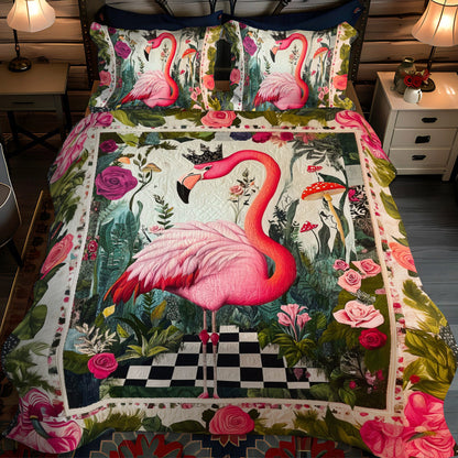 Flamingo Chic 3-Piece Quilted Bedding Set NCU0TL898