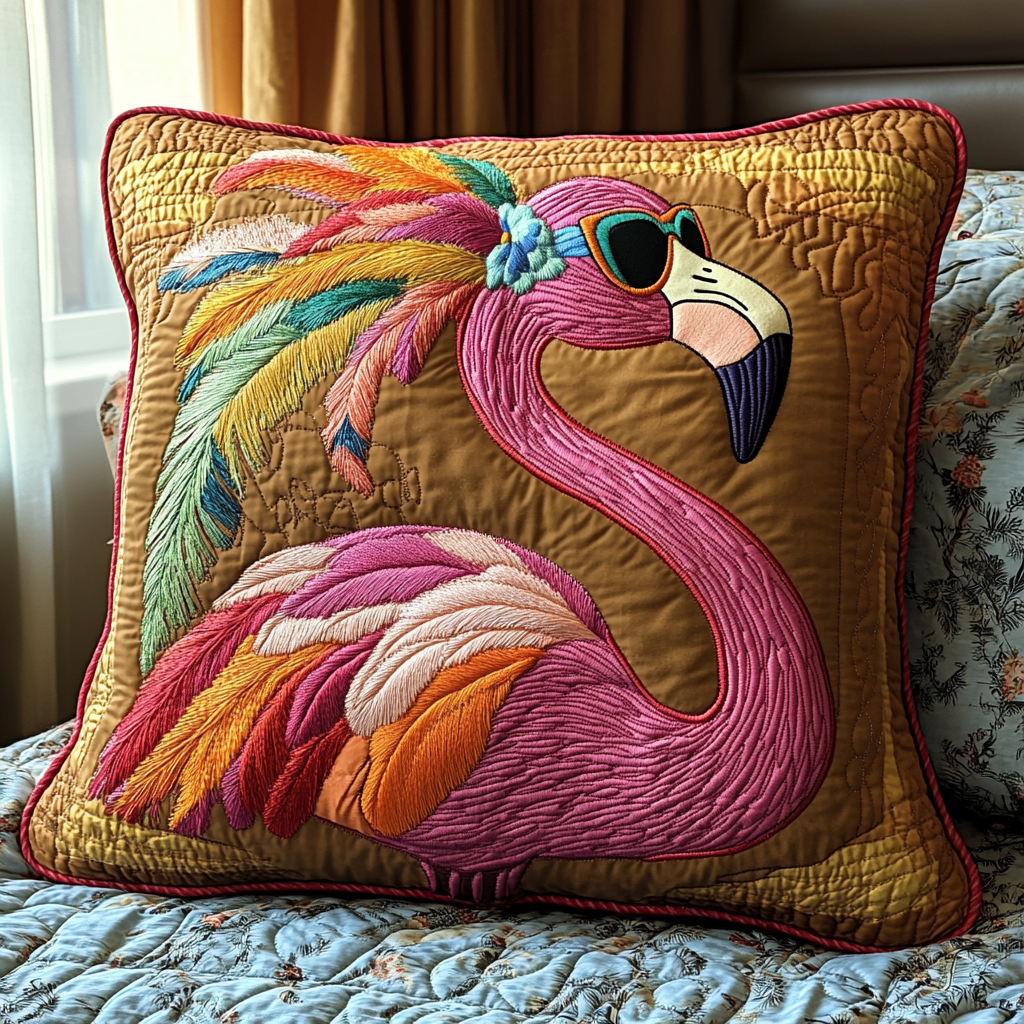 Flamingo Chill Quilted Pillow Case NCU0DV6079
