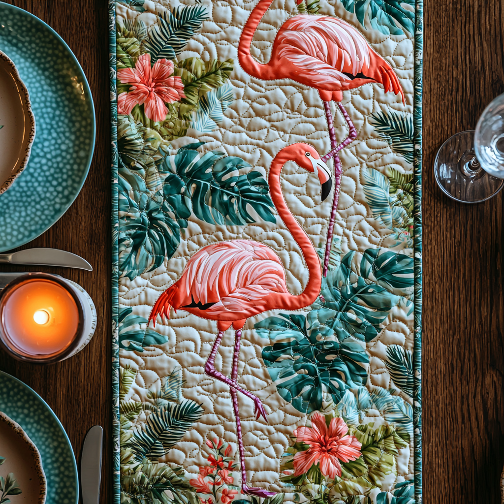 Flamingo Chill Quilted Table Runner NCU0DV6051