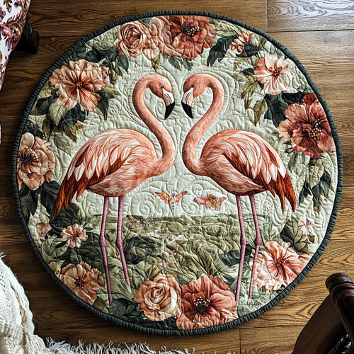 Flamingo Couple Quilted Round Mat NCU0DV6286