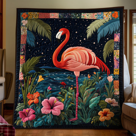 Flamingo Dance Quilted Blanket NCU0TH1403