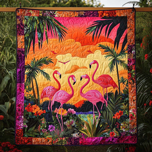 Flamingo Delight Quilted Blanket NCU0NT316