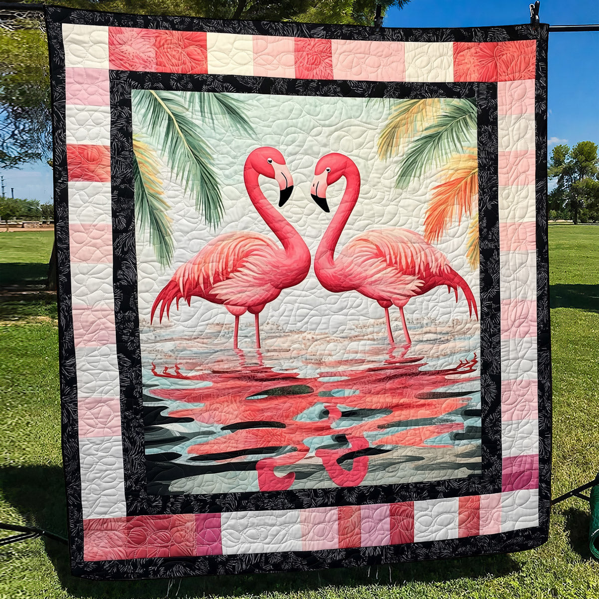 Flamingo Delight Quilted Blanket NCU0TL862