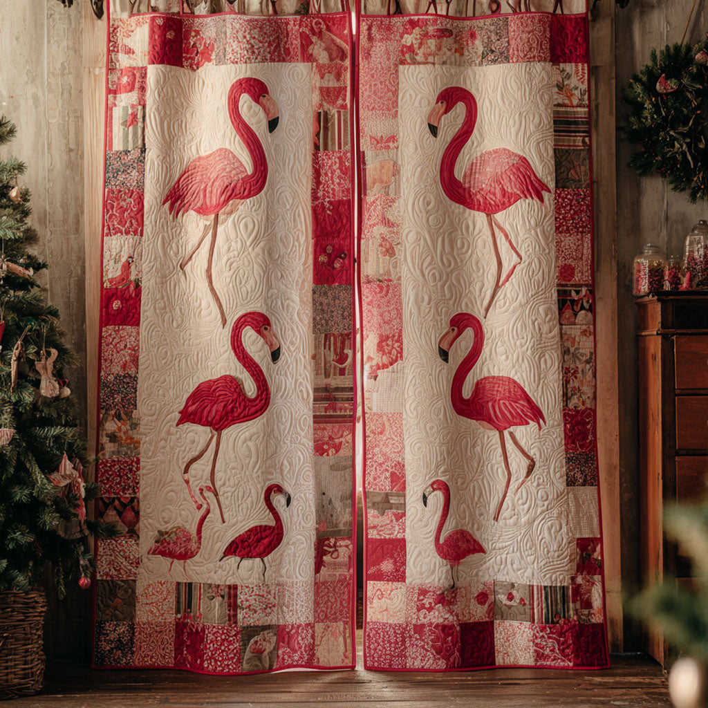 Flamingo Drift Quilted Curtains NCU0PT10117