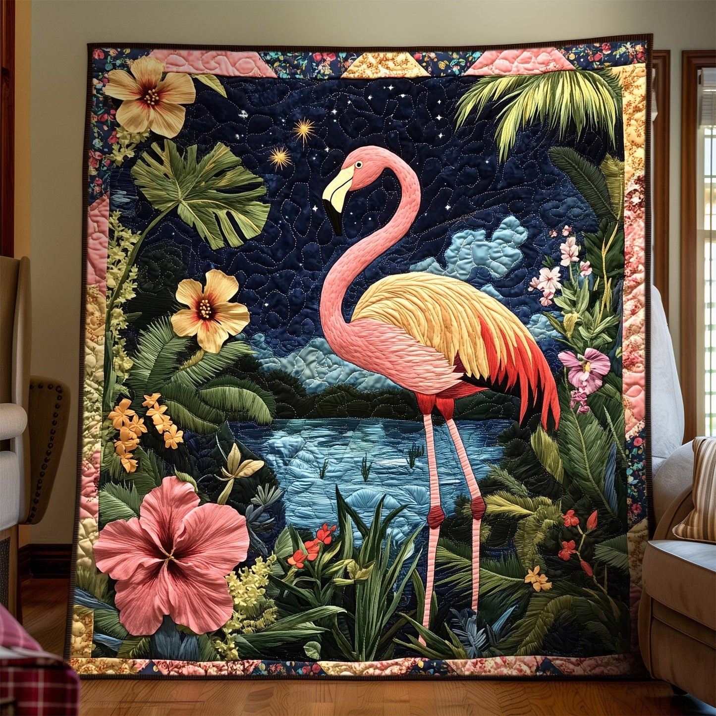 Flamingo Fantasy Quilted Blanket NCU0TH1400