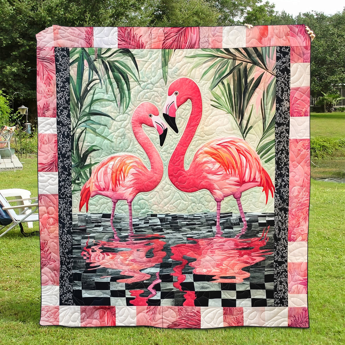 Flamingo Fest Quilted Blanket NCU0TL863