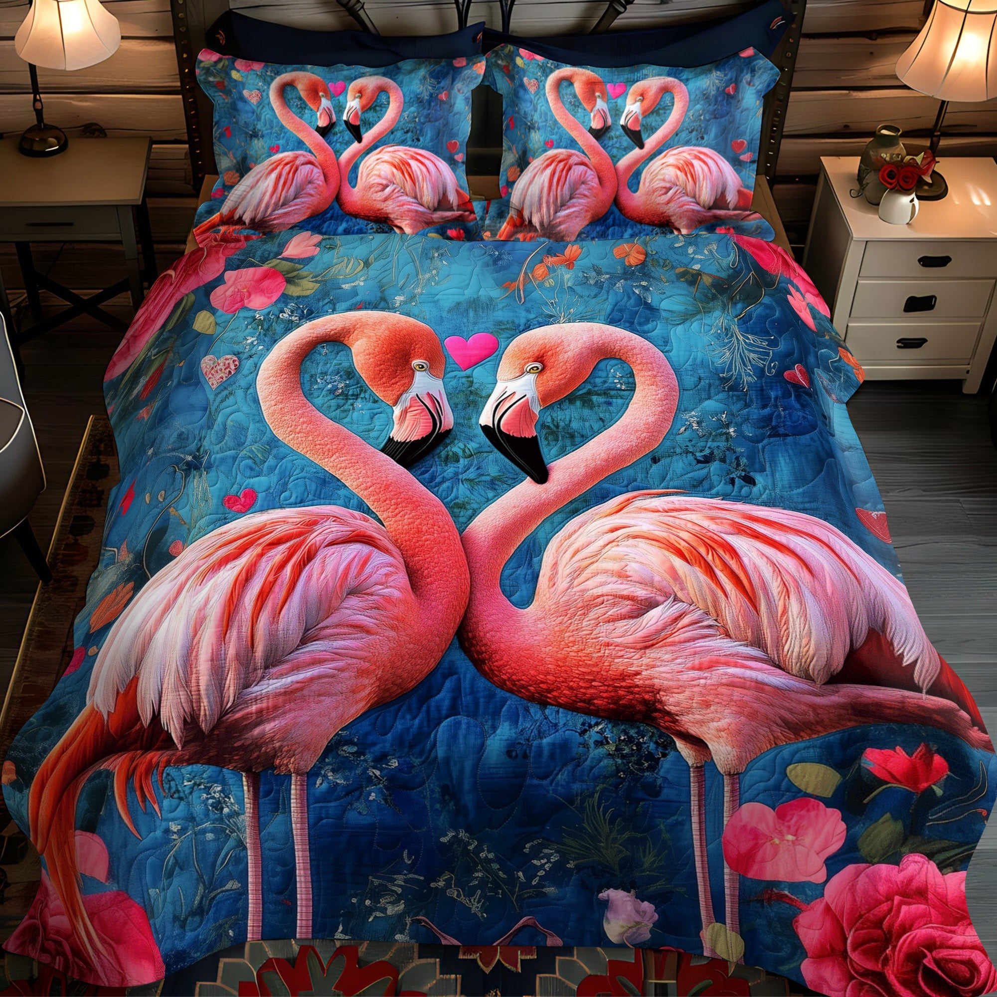 Flamingo Quilt & Sham buy Set