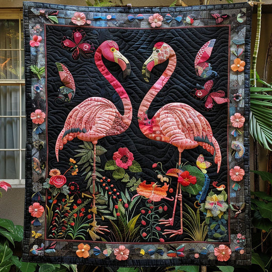 Flamingo Garden Quilted Blanket NCU0PT457