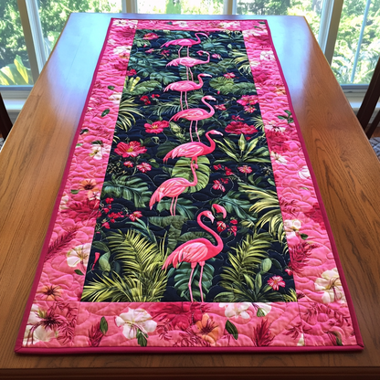 Flamingo Garden Quilted Table Runner NCU0DK9061