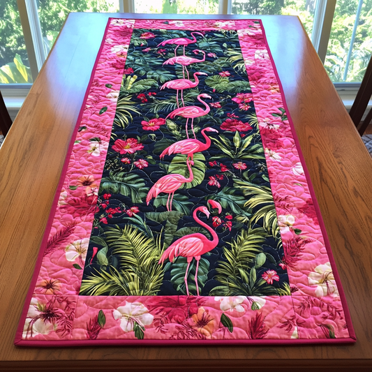 Flamingo Garden Quilted Table Runner NCU0DK9061