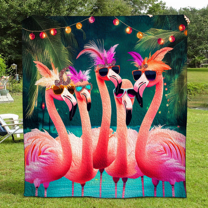 Flamingo Gleam Quilted Blanket NCU0TL870