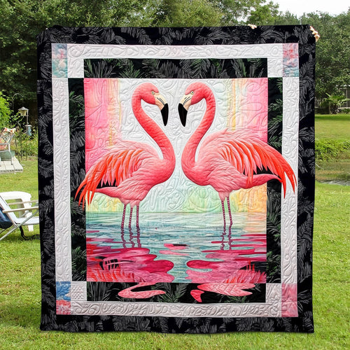 Flamingo Glow Quilted Blanket NCU0TL856